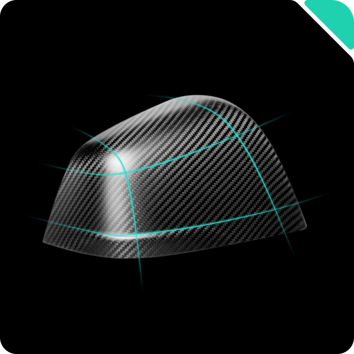 Haloblk Carbon Fiber Side Mirror Caps (Pair)