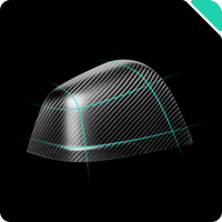 Haloblk Carbon Fiber Side Mirror Caps (Pair)