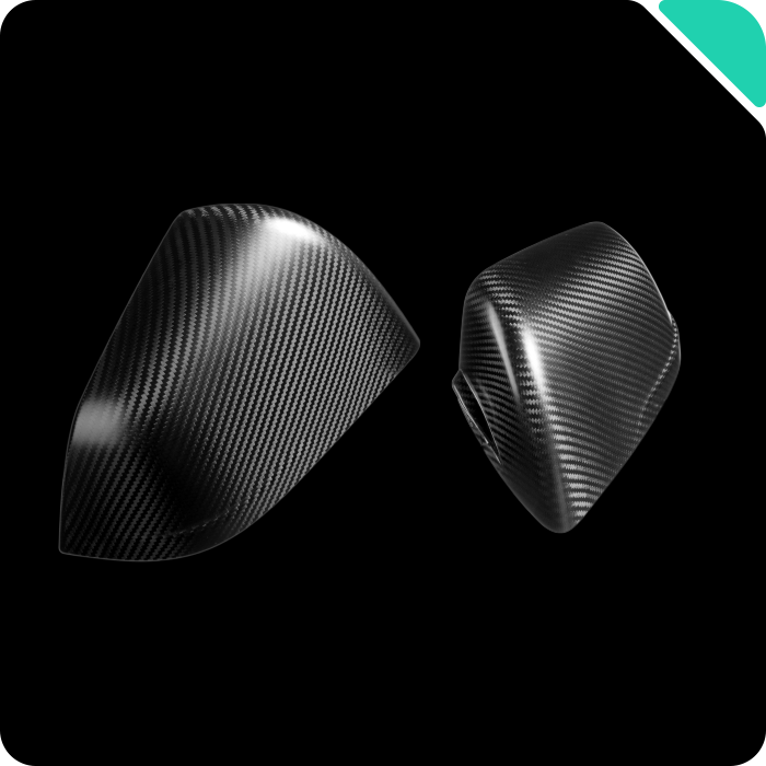 Haloblk Carbon Fiber Side Mirror Caps (Pair)