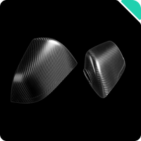 Haloblk Carbon Fiber Side Mirror Caps (Pair)