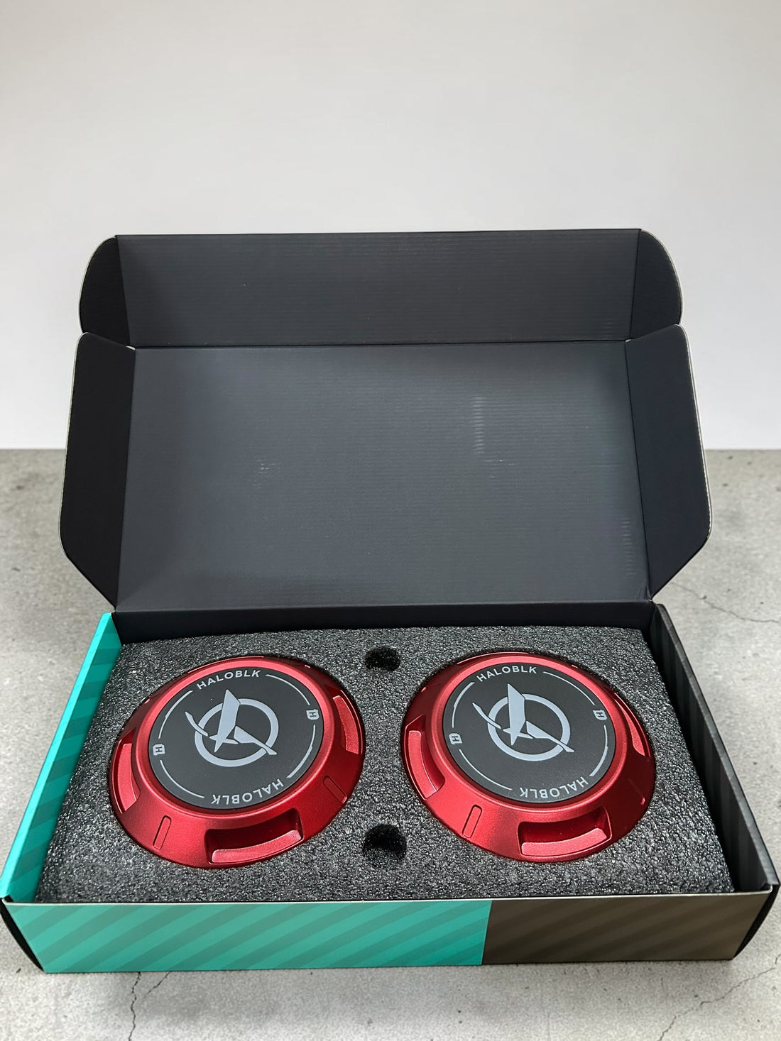 HALODISC Centre Cap - Metallic Red/Silver-set of 4 caps