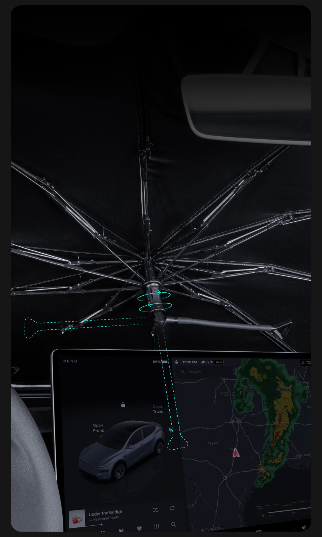 Haloblk Windshield Sun Shade Umbrella